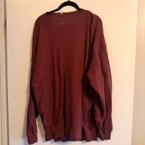 Aerie Deep Red Crewneck Sweater